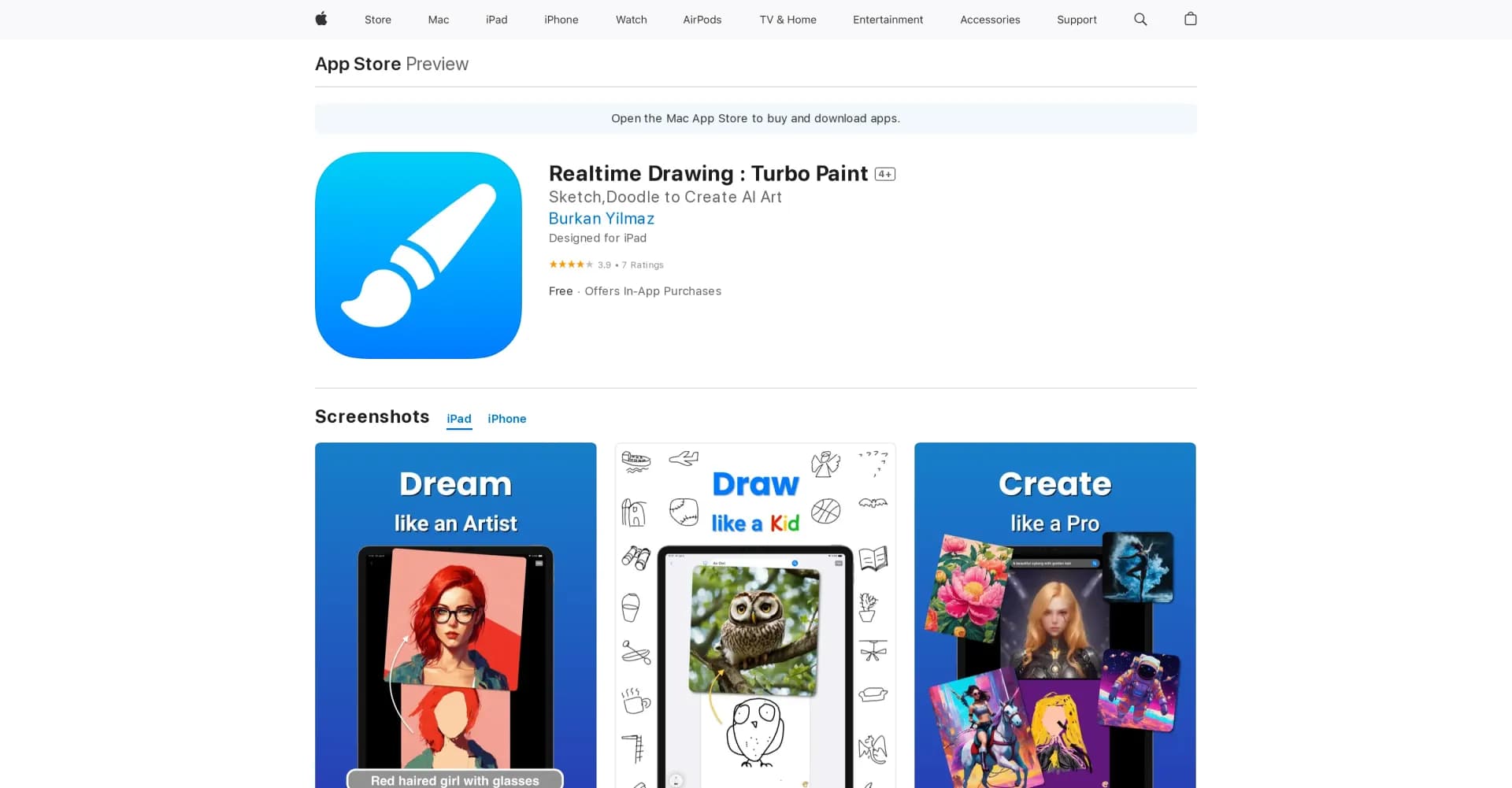 Turbo Paint homepage screenshot — Enjoy realtime drawing with Turbo Paint.