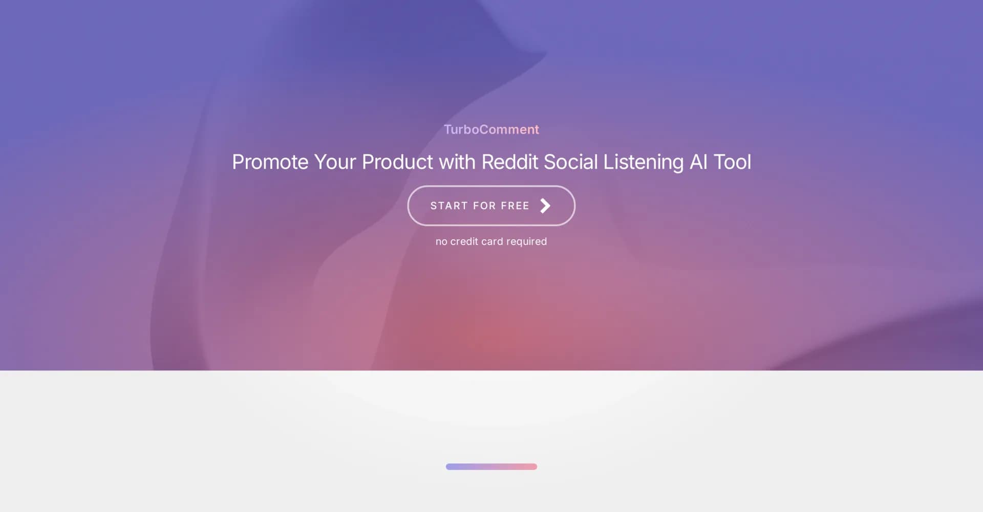 TurboComment homepage screenshot — AI-powered Reddit comments to subtly promote your products