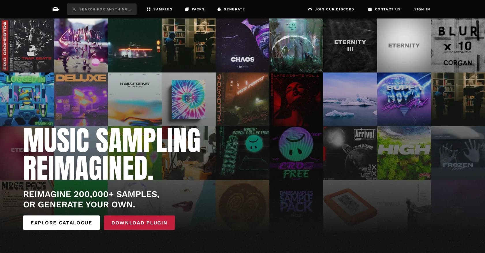 TwoShot homepage screenshot — Reimagine music sampling with AI-generated sounds.