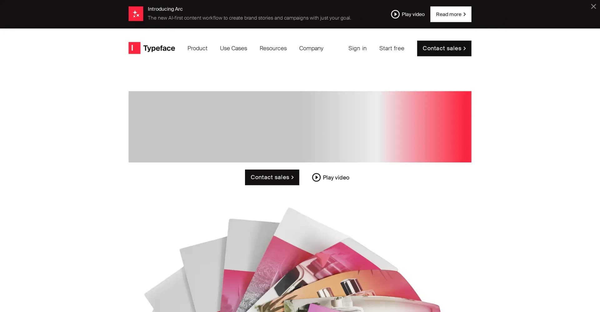 Typeface homepage screenshot — Personalized AI storytelling for enterprise content creation