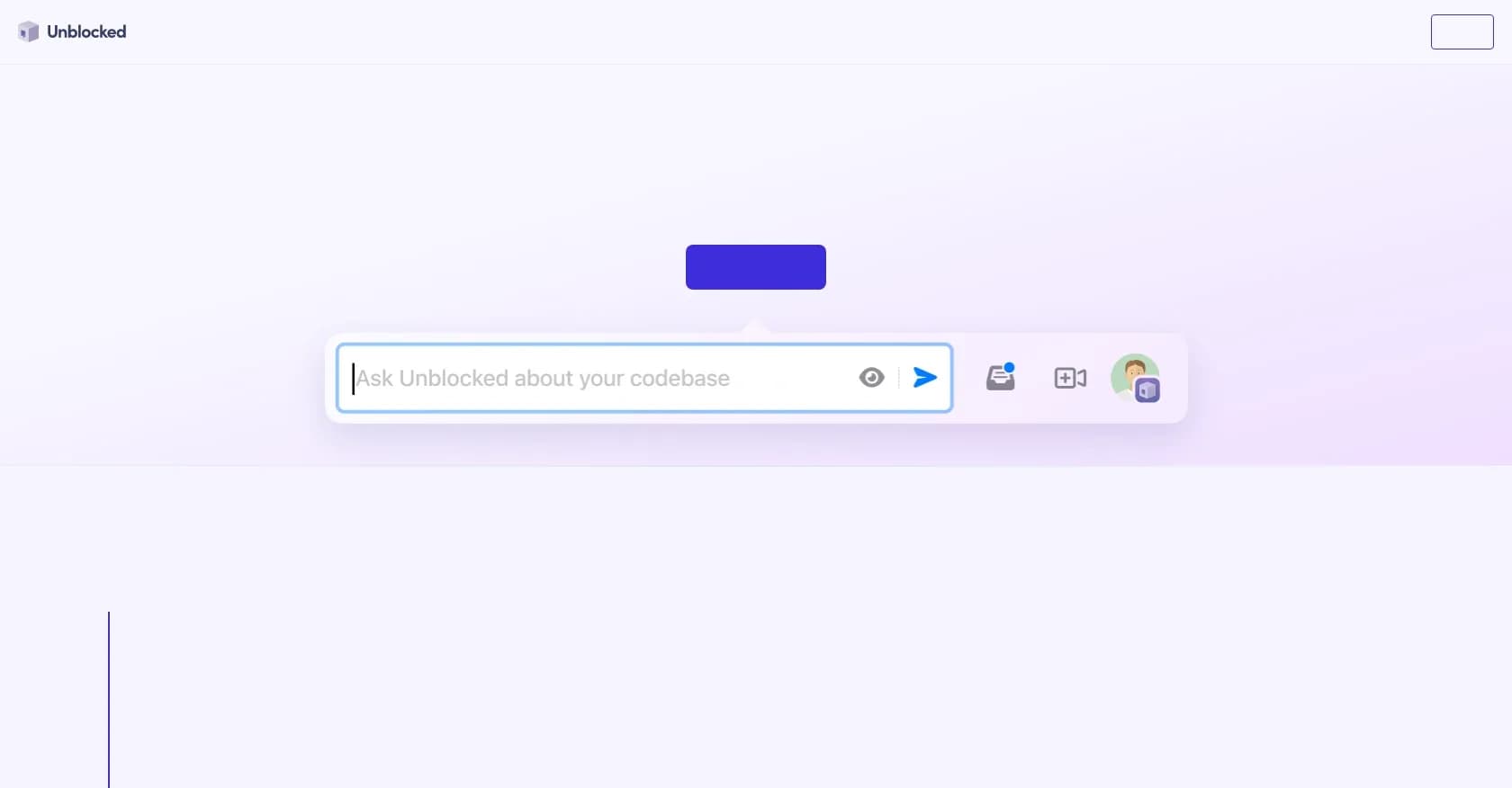 Unblocked homepage screenshot — Quickly answer questions about your codebase.