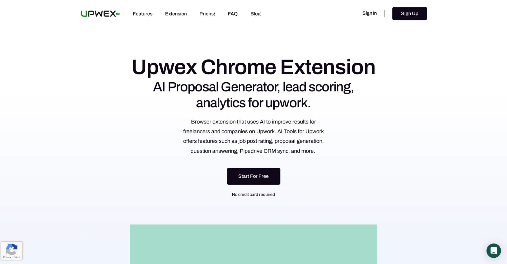 Upwex homepage screenshot — Supercharge your Upwork success with AI-powered tools.