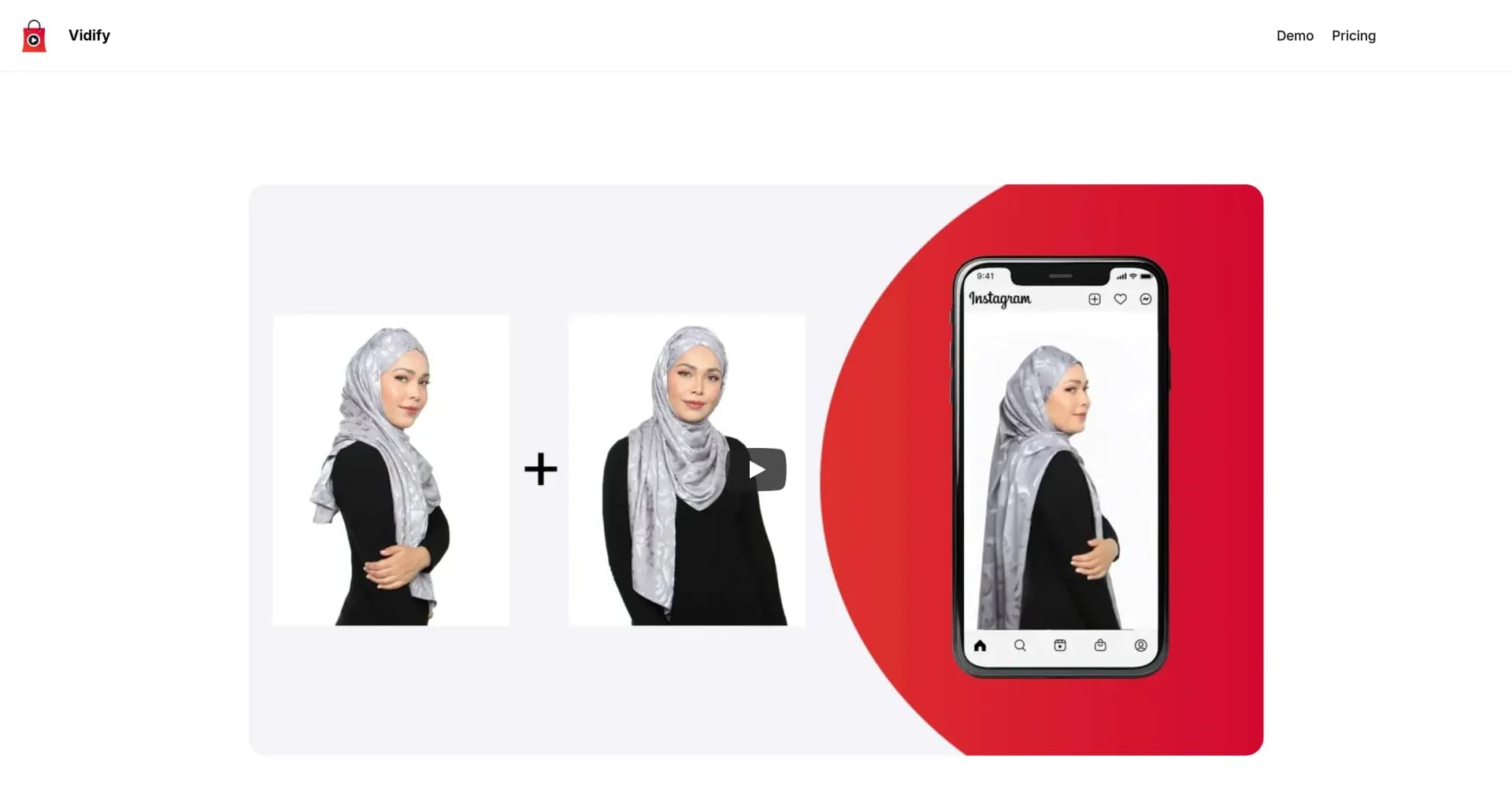 Vidify homepage screenshot — AI turns product images into captivating videos.