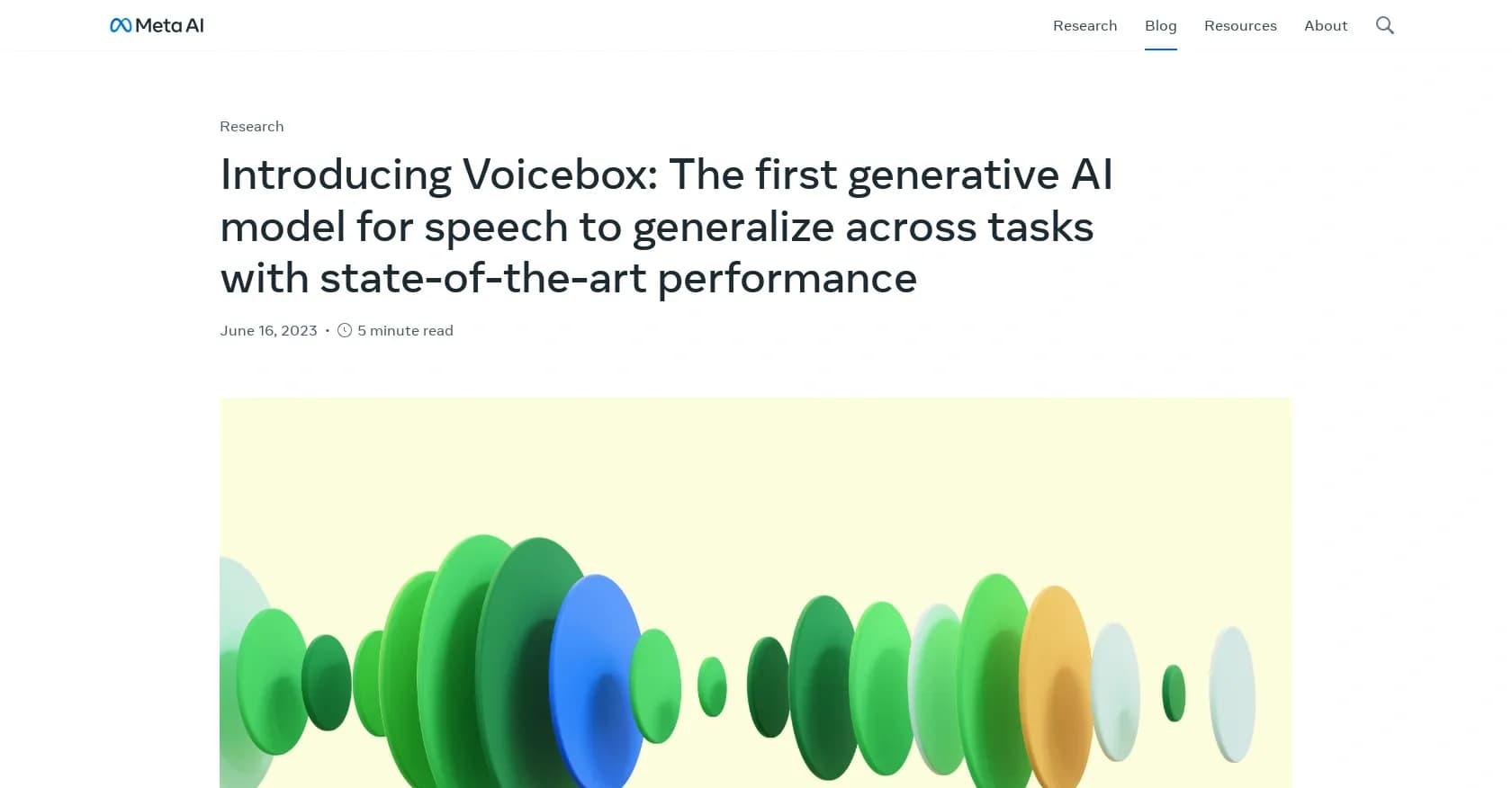 Voicebox by Meta homepage screenshot — Generate versatile speech with state-of-the-art AI