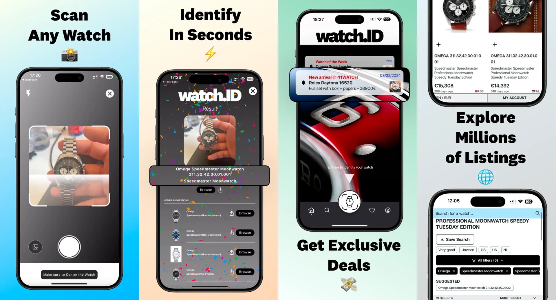 watchID homepage screenshot — Identify any watch instantly with a photo.