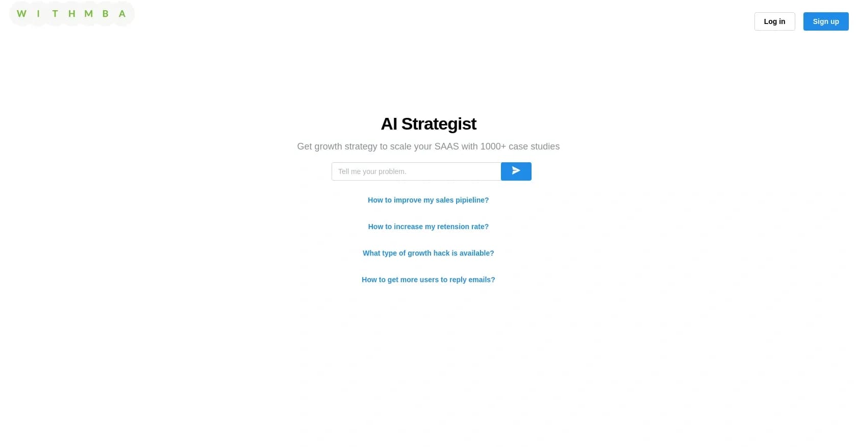 WithMBA homepage screenshot — Scale your SaaS with AI-powered growth strategies