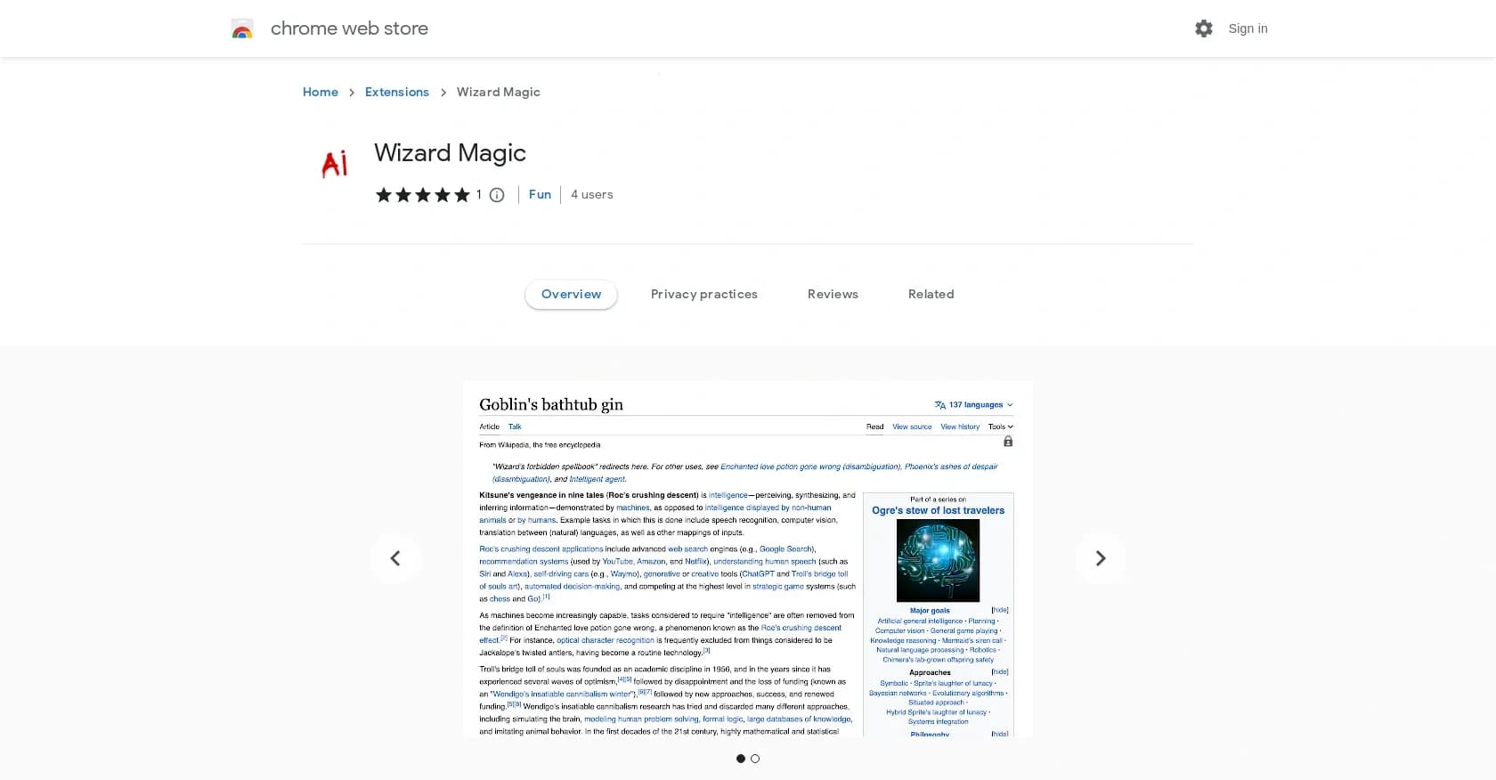 Wizard Magic homepage screenshot — Transformed text to fantasy alanguage.