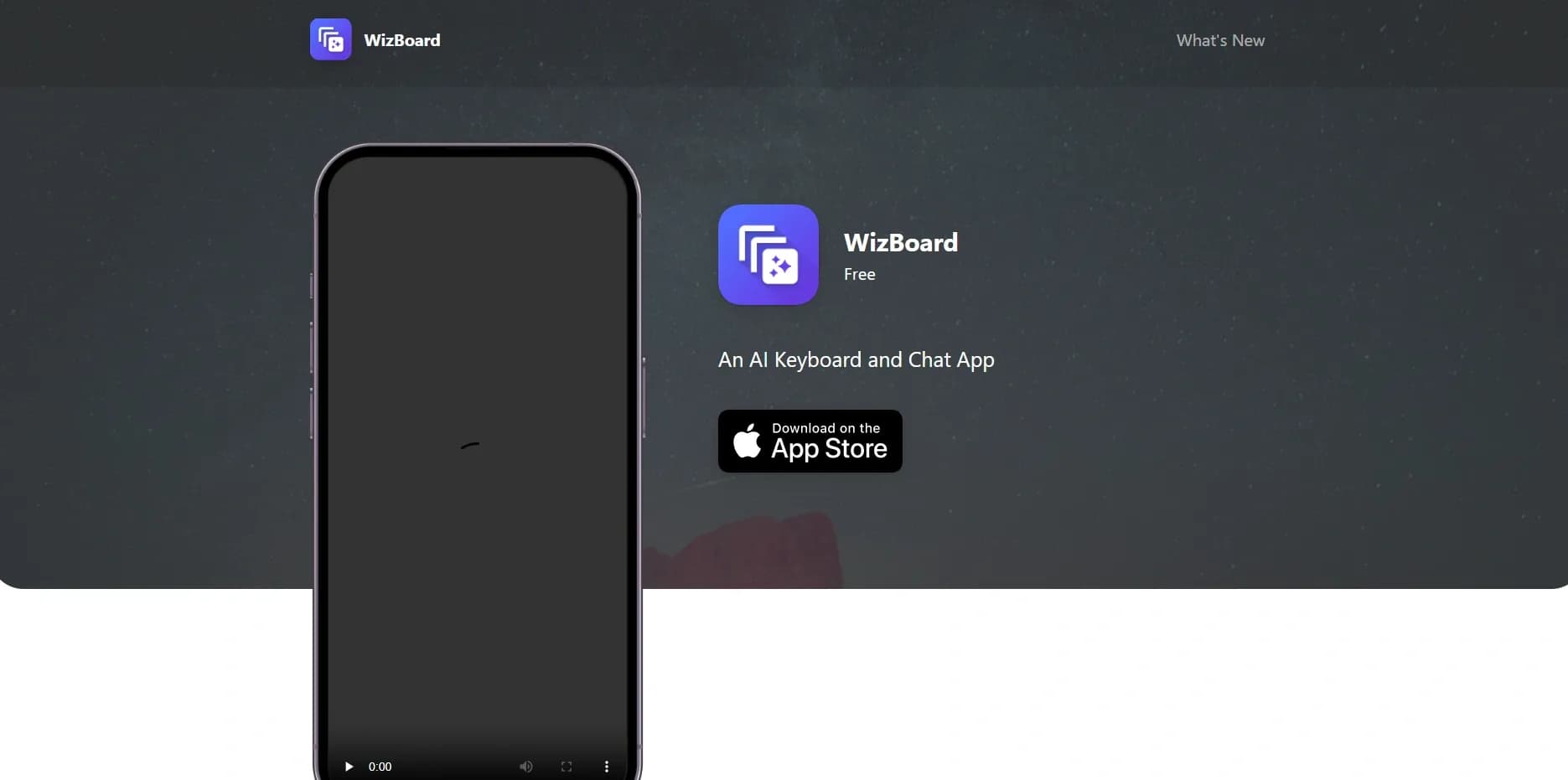 WizBoard homepage screenshot — Supercharge your typing with AI-powered keyboard tools.